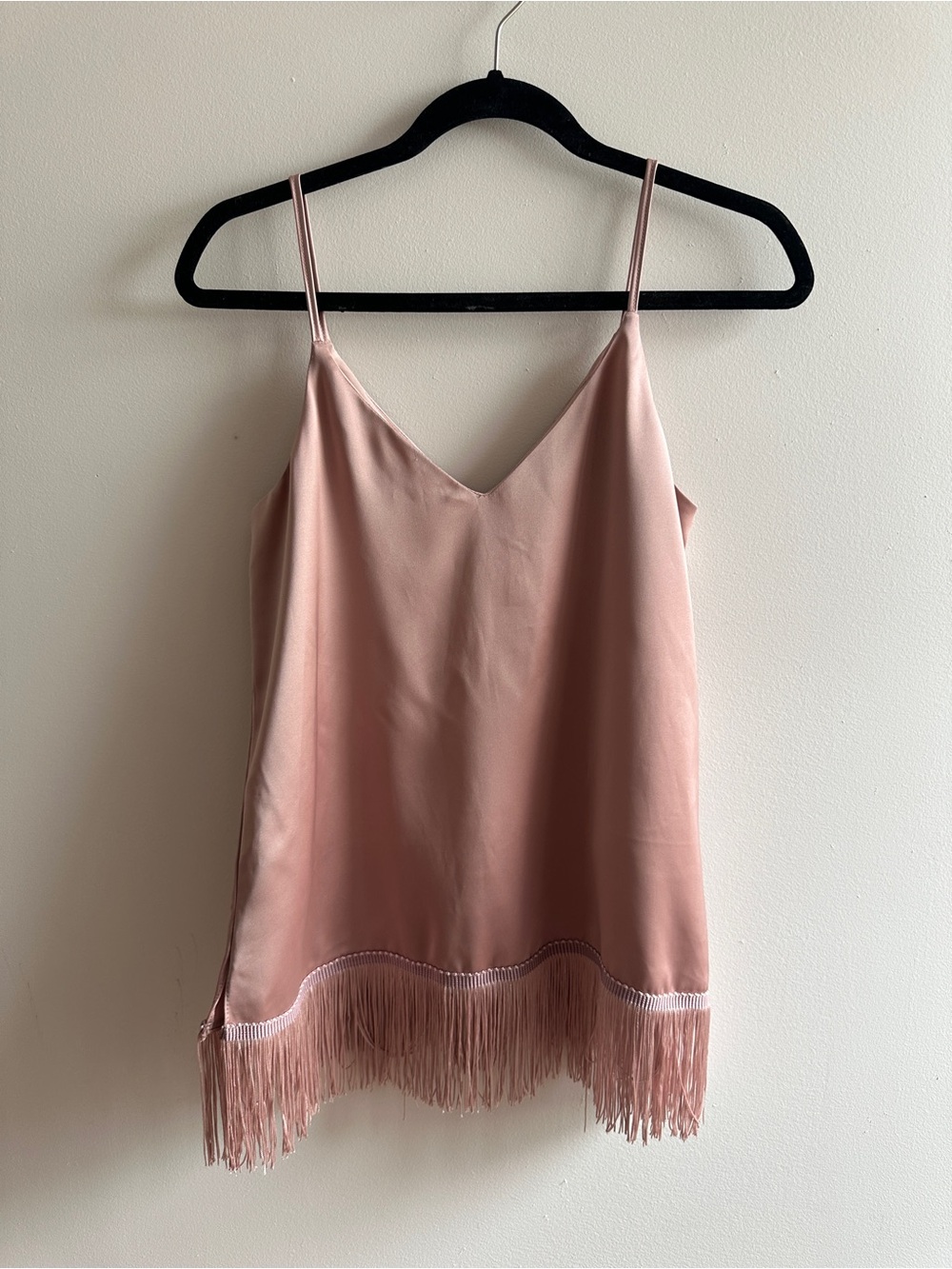 River Island Blush Pink Fringe Camisole